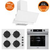Ferre Ve Afm Tech Markalı Edıt Turbolu Dijital Beyaz Cam Ankastre Set (Cs206-Fa + Fm7701 + Fm3301)