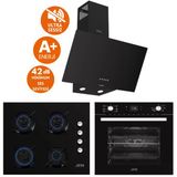 Ferre ve Afm Tech Markalı / Eloe Siyah Sessiz Ankastre Set (D086-SA + FM2200 + FM7700 )