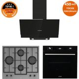 Ferre ve Afm Tech Markalı Fethy F-58 Ant.gri -Siyah Ankastre Set (LN388 + FM7700 + FM3250) - Antrasit - Gri