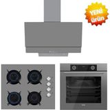 Ferre ve Afm Tech Markalı Fryart Boore Antrasit Gri Ankastre Set (XE63CPR +FM2210+FM3407)