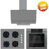 Ferre ve Afm Tech Markalı Fryart Roes Antrasit Gri Ankastre Set (QEP63CPR +FM2210+FM3407) - Antrasit - Gri