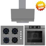 Ferre ve Afm Tech Markalı / Greyo / Fryart Antrasit Ankastre Set ( QXE62CPR + FM2210 + FM3407 )