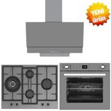Ferre Ve Afm Tech Markalı /Grilon Antrasit Ankastre Set ( Ed078 -Wfa 1'Wok + Fm3407 + Fm7710)