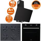 Ferre Ve Afm Tech Markalı Kao Sessiz Turbo Dijital Siyah Ankastre Set (D077-Sa +Fm7700 +Fm-Bd2200)