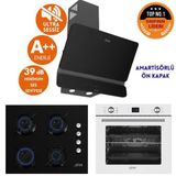 Ferre Ve Afm Tech Markalı / Lambo Sessiz Davlumbazlı Ankastre Set ( D080-Sa + Fm2200 + Fm7701)