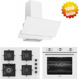 Ferre ve Afm Tech Markalı/ Lucido 6+1 Turbolu Beyaz Ankastre Set (SC406-WFA Wok + FM7601 + FM3301W)