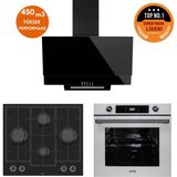 Ferre ve Afm Tech Markalı /magic Turbolu Siyah-Beyaz Dijital Ankastre Set (LN385 + FM7701+FM3250)