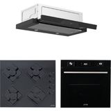 Ferre ve Afm Tech Markalı /megoe Siyah Ankastre Set ( D036 Sürgülü Aspiratör + FM7700 + FM-BD2200 )