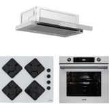 Ferre ve Afm Tech Markalı /mirao Beyaz Ankastre Set ( D037 Sürgülü Aspiratör + FM7701 + FM-BD2201 )