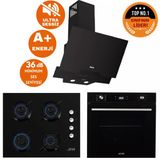 Ferre Ve Afm Tech Markalı Nex Sessizturbolu Dijital Siyah Ankastre Set ( D063-Sa +Fm7700 +Fm2200)