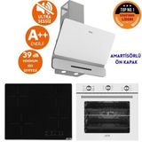 Ferre ve Afm Tech Markalı / One Sessiz Elektrik Vitro. Ankastre Set (D081 -Sa + V6-04 + FM7601 )