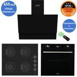 Ferre Ve Afm Tech Markalı Pulsar Turbolu Dijital Siyah Ankastre Set (Cs205-Fa + Fm7700+Fm3400)
