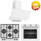 Ferre ve Afm Tech Markalı/ Real 6+1 Turbolu Beyaz Ankastre Set ( LN386 + FM7601 + FM3301W )