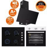 Ferre ve Afm Tech Markalı /silentart Oyo Sessiz Siyah Beyaz Ankastre Set ( D086-SA +FM7301 +FM2200)
