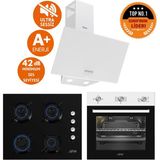 Ferre ve Afm Tech Markalı /silentart Une Sessiz Beyaz Siyah Ankastre Set ( D087-SA +FM7301 +FM2200)