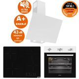 Ferre Ve Afm Tech Markalı / Stone Elektrikli Vitro. Sessiz Ankastre Set (D078-Sa + V6-04 + Fm7301)
