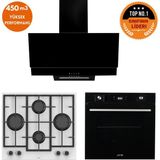 Ferre ve Afm Tech Markalı / Suw 8 Prog. Turbolu Siyah Dijital Ankastre Set (LN386 + FM7700+FM3250) - Beyaz