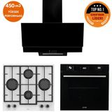 Ferre Ve Afm Tech Markalı / Suw 8 Prog. Turbolu Siyah Dijital Ankastre Set (Ln386 + Fm7700+Fm3250)