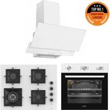 Ferre ve Afm Tech Markalı / Turmalin Beyaz Ankastre Set ( SC406-WFA Wok + FM7301 + FM2201)