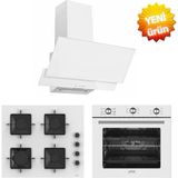 Ferre ve Afm Tech Markalı/ Vivolva 6+1 Turbolu Beyaz Ankastre Set ( SS206 + FM7601 + FM3301W )