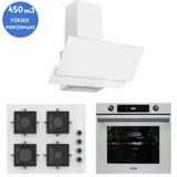Ferre ve Afm Tech Markalı Vpool Turbolu Dijital Beyaz Ankastre Set (SC206-FA Döküm + FM7701+FM3301)