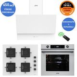 Ferre Ve Afm Tech Markalı/ Whıte Star Turbolu Beyaz Dijital Ankastre Set (Ss206 + Fm7701+Fm3401w)