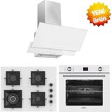 Ferre ve Afm Tech Markalı / Woko Beyaz Ankastre Set (SC406-WFA Wok +FM3301 + FM7701)