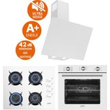 Ferre ve Afm Tech Markalı/ Zeta Sessiz 6+1 Turbolu Beyaz Ankastre Set ( D078-SA + FM7601 + FM2201 )
