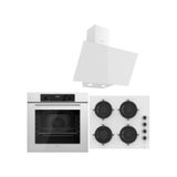 Ferre Whıte Plus Serisi 3lü Cam Ankastre Set (QBL63CB-CS206-D078)