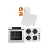 Ferre Whıte Plus Serisi 3lü Cam Ankastre Set (QBL63CB-CS206-D078SA)