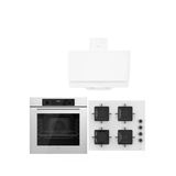 Ferre Whıte Plus Serisi 3lü Cam Ankastre Set (QBL63CB-SS206-D017)