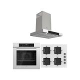 Ferre Whıte Plus Serisi 3lü Cam Ankastre Set (QBL63CB-SS206-D101)