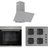 Ferre Xe Serisi Siyah Inox Ankastre Set (XE61MDV-SS208-D088)