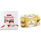 Ferrero Rocher 1 Adet Ferrero Rocher Fındıklı Çikolata 200 gr 1 Adet Raffaello Hindistan Cevizi Kaplı Çikolata 24 Adet 240 gr - 2 paket