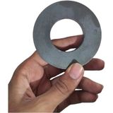 Ferrit Mıknatıs, 80MM x D40MM x 15MM Güçlü Ferrit Kömür Seramik Halka Mıknatıs - 1 Adet - Siyah