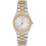 Ferro FL21518AWT-D Quartz Çelik Altın/gri 30 mm Kadın Kol Saati - Altın - Metalik Gri