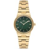 Ferro Fl21586awt-B6 Quartz Çelik Altın Rengi Yeşil Kadran 31 Mm Kadın Kol Saati