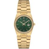 Ferro FL21596AWT-B6 Quartz Çelik Altın Rengi Yeşil Kadran 30 mm Kadın Kol Saati - tek ebat