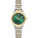 Ferro Fl21618awt-D6 Quartz Çelik Altın/Gri Yeşil Kadran 28 Mm Kadın Kol Saati