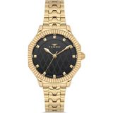 Ferro FL21632AWT-B2 Quartz Çelik Altın Rengi Siyah Kadran 32 mm Kadın Kol Saati - tek ebat
