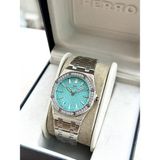 Ferro FL43029A-A15 Quartz Çelik Gri Turkuaz Kadran 33 mm Kadın Kol Saati - tek ebat