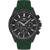 Ferro FM11379DWT-ZF2 Quartz Silikon Yeşil Siyah Kadran 46 mm Erkek Kol Saati - tek ebat
