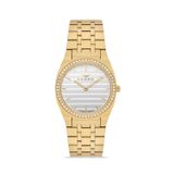Ferro Quartz Çelik Altın Rengi Gümüş Kadran 32 mm Kadın Kol Saati