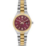 Ferro Quartz Çelik Altın/gri Kırmızı Kadran 30 mm Kadın Kol Saati - Altın - Beyaz