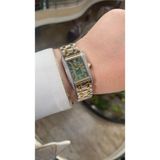 Ferro Quartz Çelik Altın/gri Yeşil Kadran 22 mm Kadın Kol Saati - Gümüş - Altın