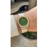 Ferro Quartz Çelik Altın/Gri Yeşil Kadran 32 mm Kelebek Kilit Kadın Kol Saati