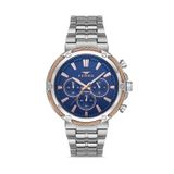 Ferro Quartz Çelik Gri Lacivert Kadran 45 mm Fonksiyonları Aktif Erkek Kol Saati