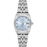 Ferro Quartz Çelik Gri Turkuaz Kadran 30 mm Kadın Kol Saati - Gümüş