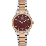 Ferro Quartz Çelik Rose/gri Kırmızı Kadran 32 mm Kadın Kol Saati - Rose - Gri