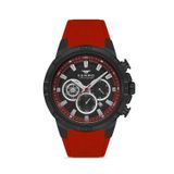 Ferro Quartz Silikon Bordo Siyah Kadran Kronolu 47 Mm Erkek Kol Saati